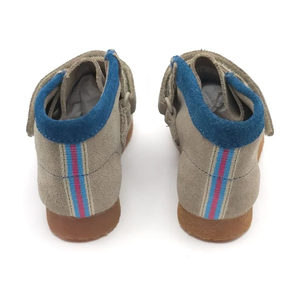 CLARKS New Wallabee Booties US 7W Big Kid Sand Combi LEATHER Toddler Shoes Suede
